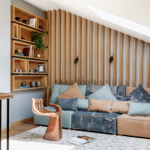 Sofa i stuen: design, typer, materialer, mekanismer, former, farver, valg af sted-4