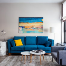 Sofa i stuen: design, typer, materialer, mekanismer, former, farver, valg af placering-8