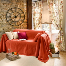 Lovatiesė ant sofos: tipai, dizainai, spalvos, audiniai užtiesalams. Kaip gražiai sutvarkyti langą? -1