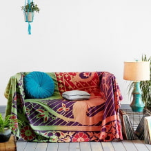 شرشف سرير على الأريكة: أنواع ، تصميمات ، ألوان ، أقمشة أغطية. كيف ترتب بطانية بشكل جميل؟ -3