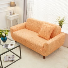 Couvre-lit sur le canapé: types, motifs, couleurs, tissus pour les couvertures. Comment bien arranger une couverture ? -4