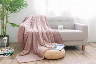 Colcha no sofá: tipos, desenhos, cores, tecidos para capas. Como arrumar um cobertor lindamente?