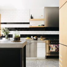 Šerno plytelės ant virtuvės prijuostės: tipai, spalvos, dizainas, piešiniai, nuotraukos interjere-1