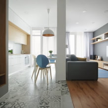 Kombination af fliser og laminat på gulvet: designideer til gang og køkken-8