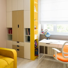 Гардероб в детската стая: видове, материали, цвят, дизайн, местоположение, примери в интериора-4