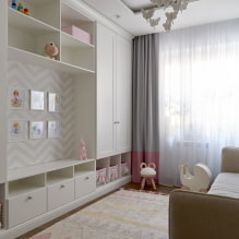 Kledingkast in de kinderkamer: soorten, materialen, kleur, design, locatie, voorbeelden in het interieur-5 interior