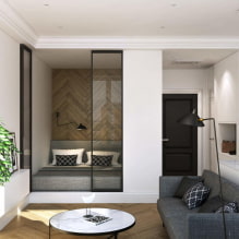 Design studio-appartement 30 m² m. - interieurfoto's, ideeën voor meubelarrangementen, verlichting-4