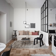 Design studio-appartement 30 m² m. - interieurfoto's, ideeën voor meubelarrangementen, verlichting-6