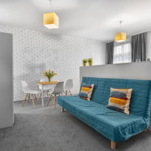 Design studio-appartement 30 m² m. - interieurfoto's, ideeën voor meubelarrangementen, verlichting-7