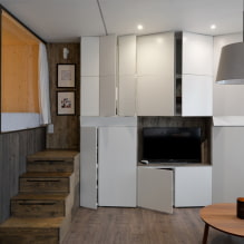 Dizaina studijas tipa dzīvoklis 20 kv. m. - interjera foto, krāsas izvēle, apgaismojums, izkārtojuma idejas-6