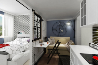 Design of a small studio apartment of 18 sq. m. - photo of the interior, ideas of arrangement