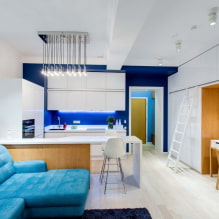 Studijas tipa dzīvokļa dizains: izkārtojuma idejas, apgaismojums, stili, apdare-4
