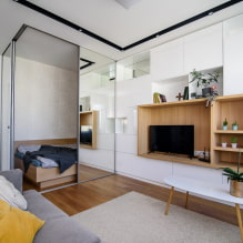 Studijas tipa dzīvokļa dizains: izkārtojuma idejas, apgaismojums, stili, apdare-5