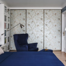Συρόμενη ντουλάπα στο υπνοδωμάτιο: σχεδιασμός, επιλογές πλήρωσης, χρώματα, σχήματα, τοποθεσία στο δωμάτιο-3