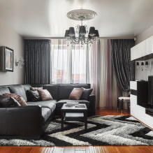 Stena v obývacej izbe (hala): dizajn, typy, materiály, farby, možnosti umiestnenia a výplne-7