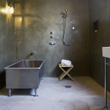 Bilik mandi gaya loteng: pilihan kemasan, warna, perabot, paip dan hiasan-5