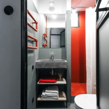 Loft-tyylinen kylpyhuone: pintakäsittelyjen, värien, huonekalujen, putkiston ja sisustuksen valinta-7