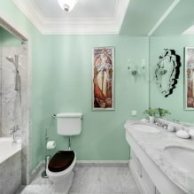Klassinen kylpyhuone: valikoima pintakäsittelyjä, huonekaluja, saniteettikalusteita, sisustus, valaistus-2