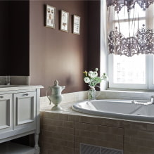 Vannas istaba klasiskā stilā: apdares, mēbeļu, santehnikas, dekoru, apgaismojuma izvēle-7