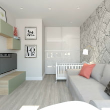 Appartamento di design 36 mq. m. - zonizzazione, idee di sistemazione, foto all'interno-0