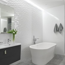 Baltas vonios kambarys: dizainas, deriniai, apdaila, santechnika, baldai ir dekoras-0