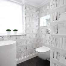 Valkoinen kylpyhuone: suunnittelu, yhdistelmät, sisustus, putkityöt, huonekalut ja sisustus-6