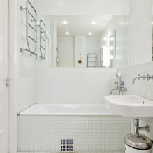 Phòng tắm màu trắng: thiết kế, kết hợp, trang trí, hệ thống ống nước, đồ nội thất và trang trí-7