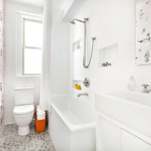 Bilik mandi putih: reka bentuk, kombinasi, hiasan, paip, perabot dan hiasan-8