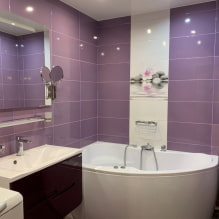 Phòng tắm màu tím và hoa cà: sự kết hợp, trang trí, đồ nội thất, hệ thống ống nước và trang trí-4