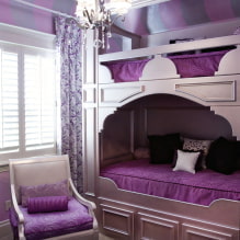 Alyvinis ir violetinis vaikų kambarys: ypatybės ir dizaino patarimai-2