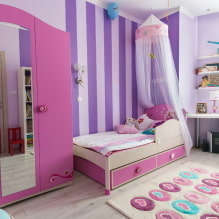Chambre d'enfant lilas et violet: caractéristiques et astuces de conception-3