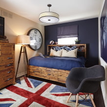 Bilik tidur biru: warna, kombinasi, pilihan kemasan, perabot, tekstil dan pencahayaan-1