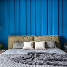 Modrá spálňa: odtiene, kombinácie, výber povrchových úprav, nábytku, textilu a osvetlenia-5