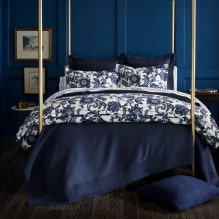 Синя спалня: сенки, комбинации, избор на покрития, мебели, текстил и осветление-8