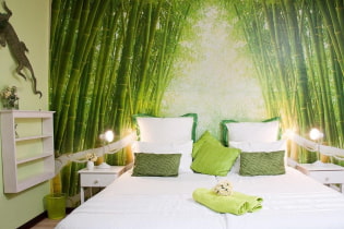 Bilik tidur hijau: warna, kombinasi, pilihan kemasan, perabot, langsir, pencahayaan