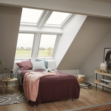 Slaapkamer op zolder: zonering en indeling, kleur, stijlen, afwerkingen, meubels en gordijnen-3