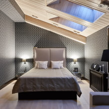 Slaapkamer op zolder: zonering en indeling, kleur, stijlen, afwerkingen, meubels en gordijnen-5