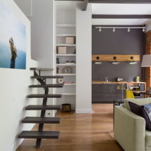Dvoupodlažní apartmány: dispozice, nápady uspořádání, styly, design schodů-6