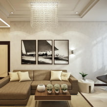 Dzīvojamā istaba bēšos toņos: apdares, mēbeļu, tekstilmateriālu, kombināciju un stilu izvēle-1
