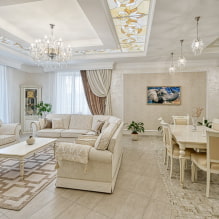 Stue i beige nuancer: valg af finish, møbler, tekstiler, kombinationer og styles-2