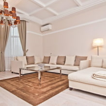 Stue i beige nuancer: valg af finish, møbler, tekstiler, kombinationer og styles-8