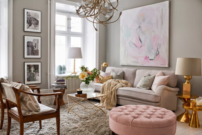 Ruang tamu dalam warna kuning air: pilihan kemasan, perabot, tekstil, kombinasi dan gaya