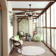 Balkono ir lodžijos dizainas: dizaino idėjos, dekoravimas, spalvos, baldų, stiliaus ir dekoro pasirinkimas-3