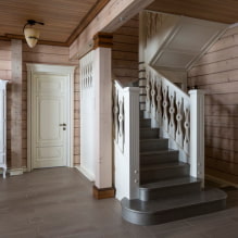 גרם מדרגות לקומה השנייה בבית פרטי: סוגים, צורות, חומרים, קישוט, צבע, סגנונות -3