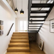 Cầu thang lên tầng hai trong nhà riêng: loại, hình thức, chất liệu, trang trí, màu sắc, phong cách-4