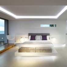 Augsto tehnoloģiju guļamistaba: dizaina iezīmes, foto interjerā-3