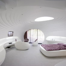 Υπνοδωμάτιο υψηλής τεχνολογίας: χαρακτηριστικά σχεδιασμού, φωτογραφία στο εσωτερικό-7