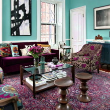 Eklektický styl v interiéru: výběr barev, povrchových úprav, nábytku, textilu, osvětlení a dekorů-3