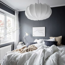 Juodai baltas miegamasis: dizaino ypatybės, baldų pasirinkimas ir dekoras-1