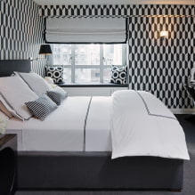 Siyah beyaz yatak odası: tasarım özellikleri, mobilya ve dekor seçimi-2